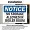 Signmission No Storage Allowed In Boiler Room, 7 in W x Rectangle, Vinyl Decal OS-2PACK-NS-D-57-L-14853 - alternate 6